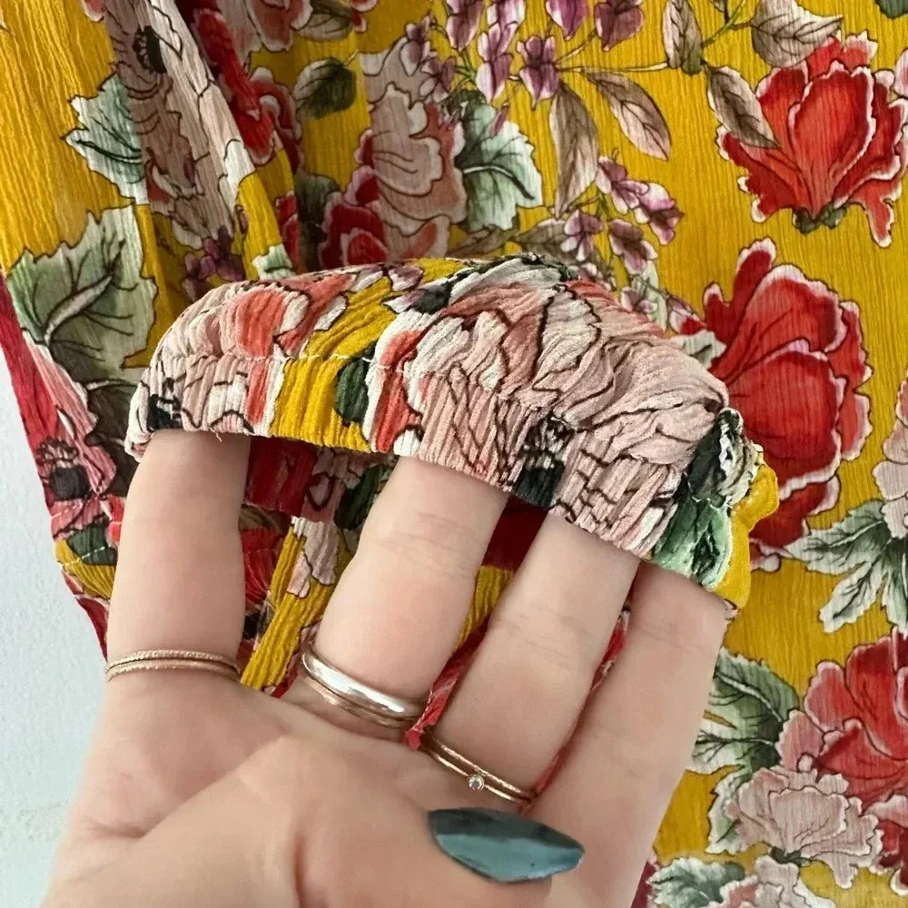 DOLAN Anthropologie Artemisia Silk Peasant Top - Picture 7 of 9